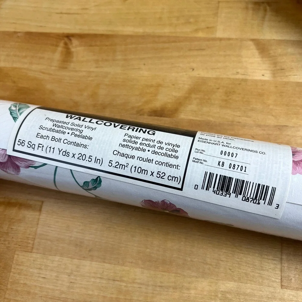 Eisenhart Wallcovering Wall Paper KB 08701 Floral 3 Rolls White New Pansy